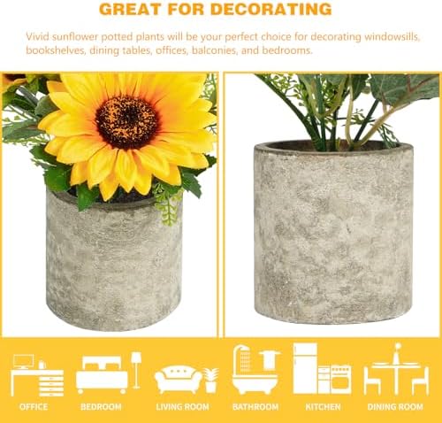 COCOBOO Sunflower Artificial Flower Pot for Home Decor