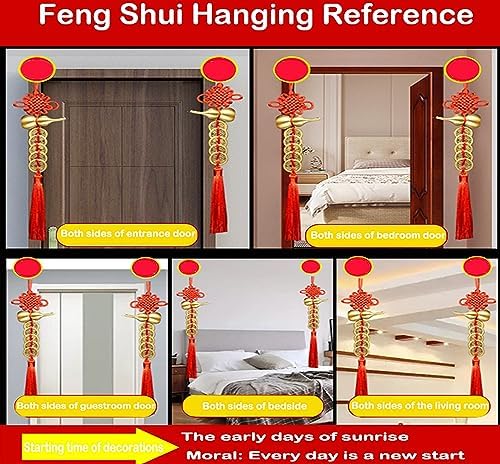 2PCS Feng Shui Good Luck Charms with 5 Coins for Blessing Gifts