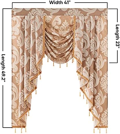 NAPEARL Beige Waterfall Valance for Living Room