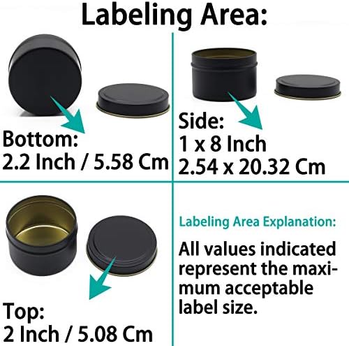 Aroparc Black Tins 4oz 24 Pack Candle Containers