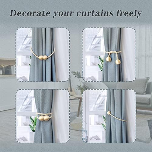 Hion Magnetic Curtain Holdbacks Beige 2pcs