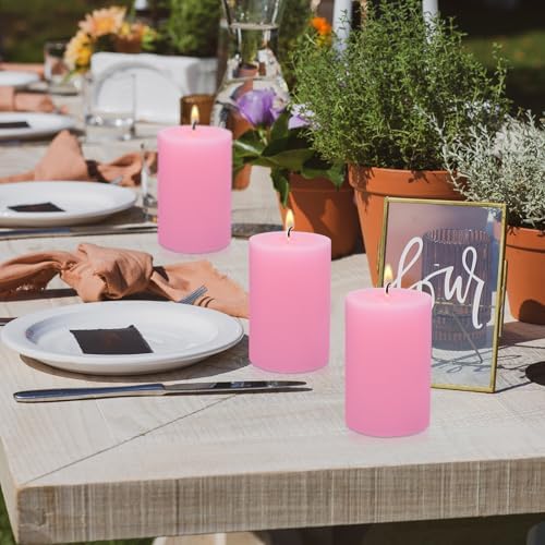 Seven Moons 275 x 4 Pink Pillar Candles Set of 6