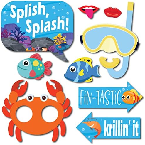 Under The Sea Photo Booth Props - 41 Piece Ocean Party Kit