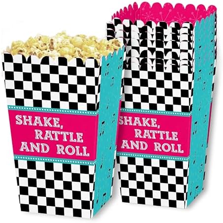 50s Sock Hop Popcorn Treat Boxes Set of 12