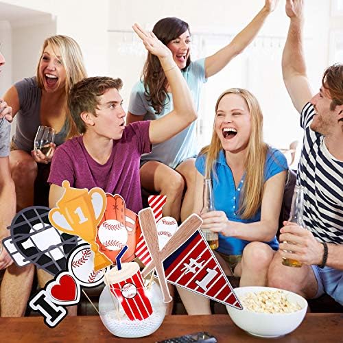 24 Piece Baseball Photo Booth Props Kit for Parties