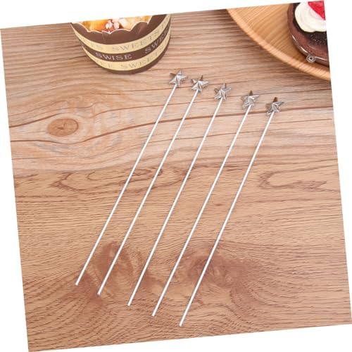 50pcs Silver Five-Pointed Star Cake Toppers for Birthday Parties