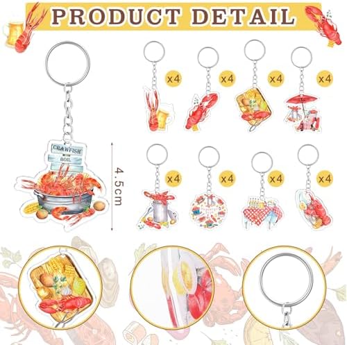 Namalu 36 Pcs Lobster Keychain Bulk Set for Women Keys Backpacks Purse