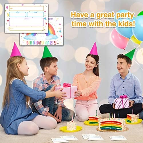 YSTEP Rainbow Birthday Invitations 4x6