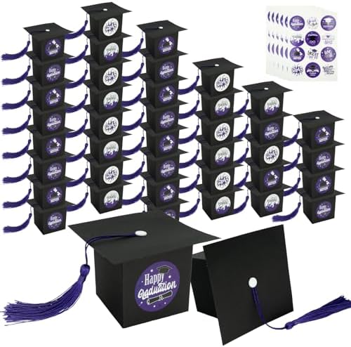 Phedrew 50pcs Graduation Candy Boxes with Tassels
