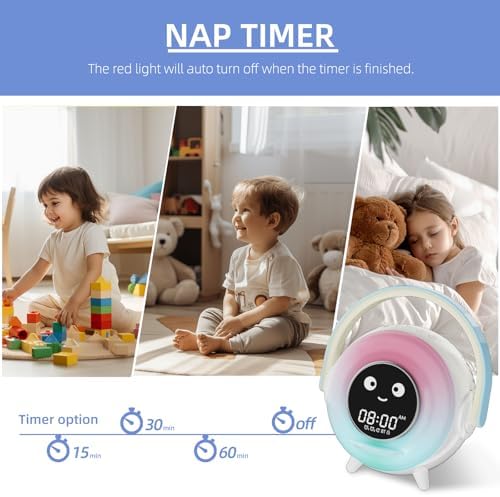 LOVME Kids Alarm Clock with Night Light and Sleep Sounds