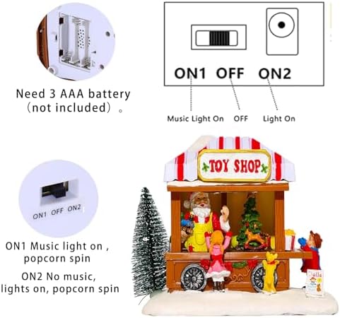 JUMXSRLE Christmas Village Houses LED Lighted Decor