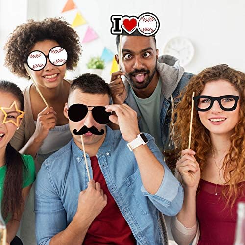 24 Piece Baseball Photo Booth Props Kit for Parties