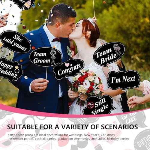 30 Piece Party Photo Booth Prop Set Rose Gold