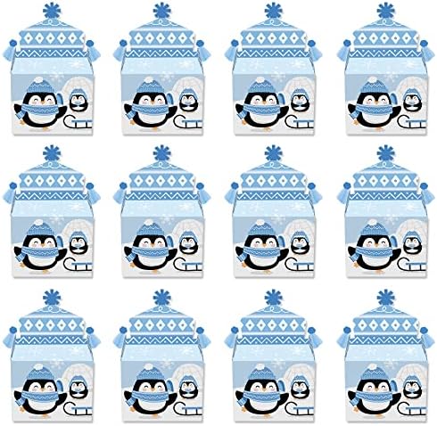 Big Dot of Happiness Winter Penguins Treat Box Set of 12