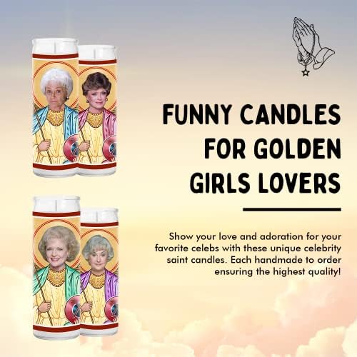 Celeb Prayer Candle Golden Comedy Glass Jar Candle 8 Inch