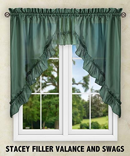Simple Comfort Ellis 60x38 Inch Ruffled Swag Curtain in Harvest