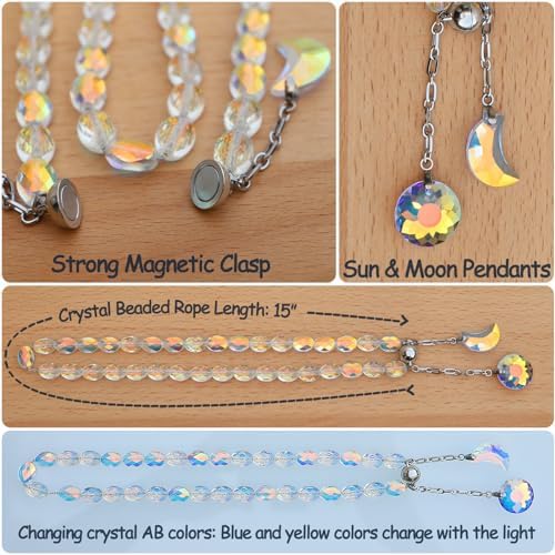 PEDOBO Magnetic Curtain Tiebacks 2 Pack Crystal AB