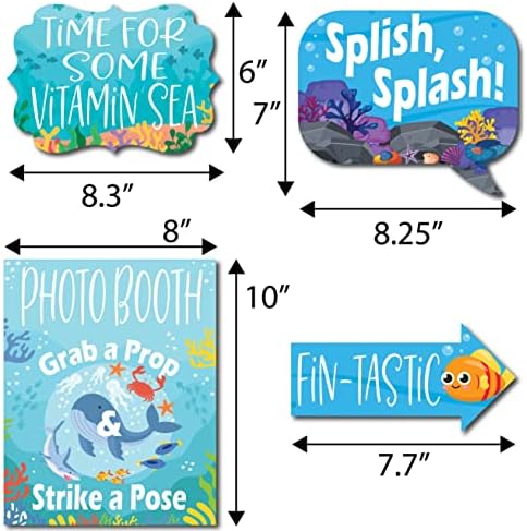 Under The Sea Photo Booth Props - 41 Piece Ocean Party Kit