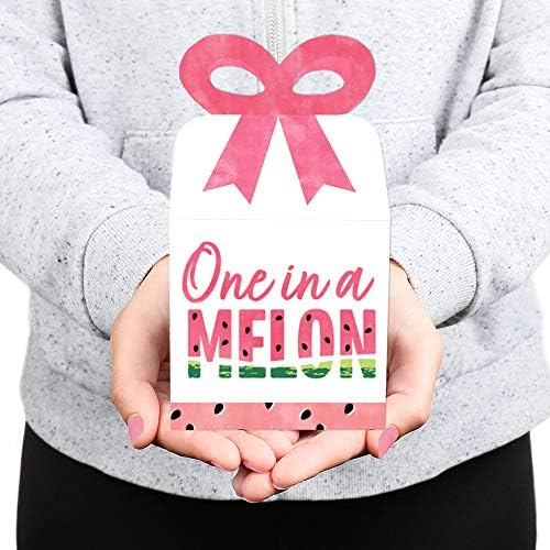Big Dot of Happiness Sweet Watermelon Bow Boxes Set of 12