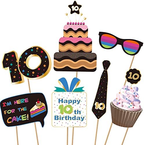 BRT Bearingshui 10th Birthday Photo Booth Props Kit