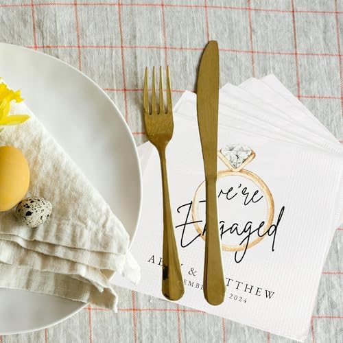 Luxury Custom Engagement Napkins Set of 15