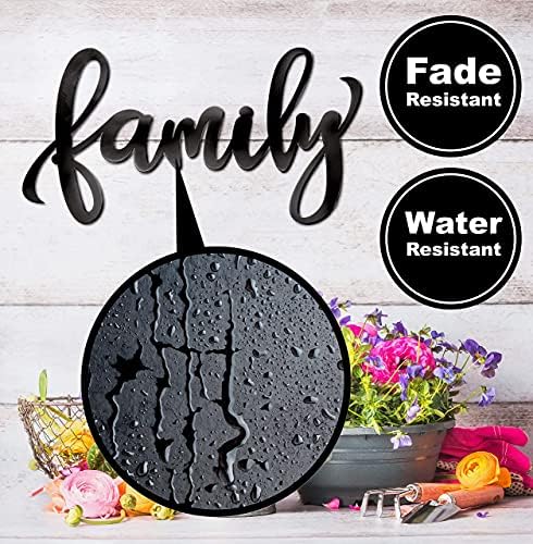 ViveGate Black Family Metal Wall Sign 18x9