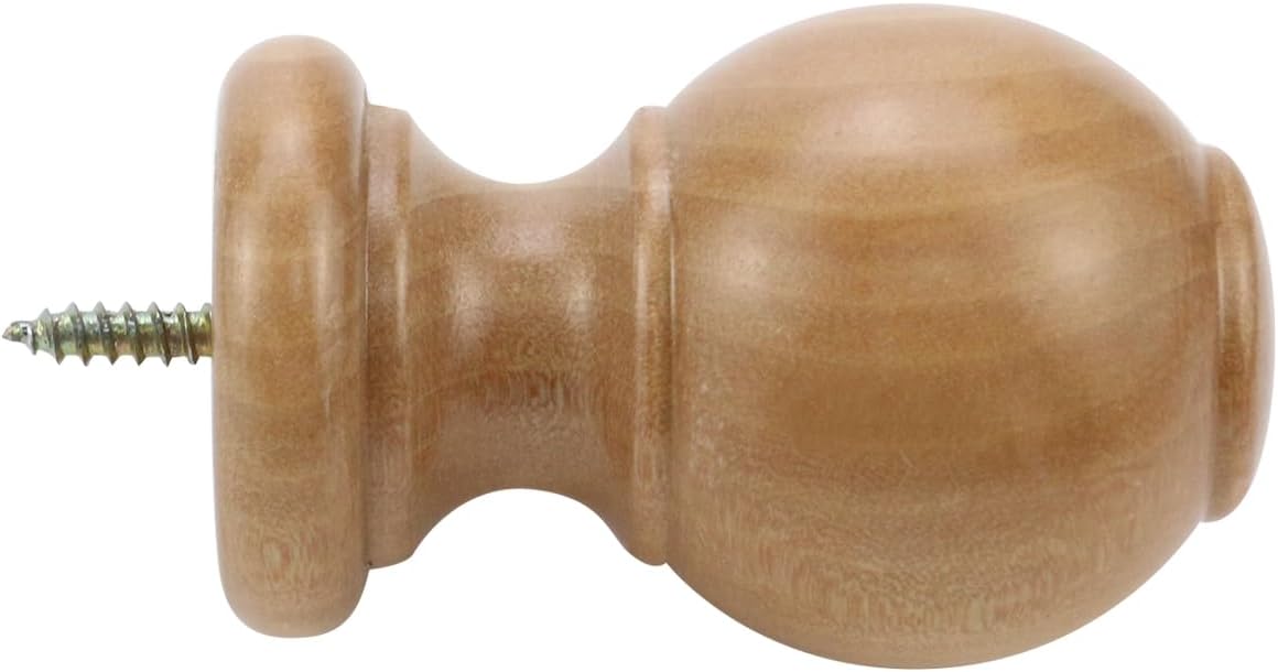 T Tulead Wood Curtain Rod Finials Pack of 2