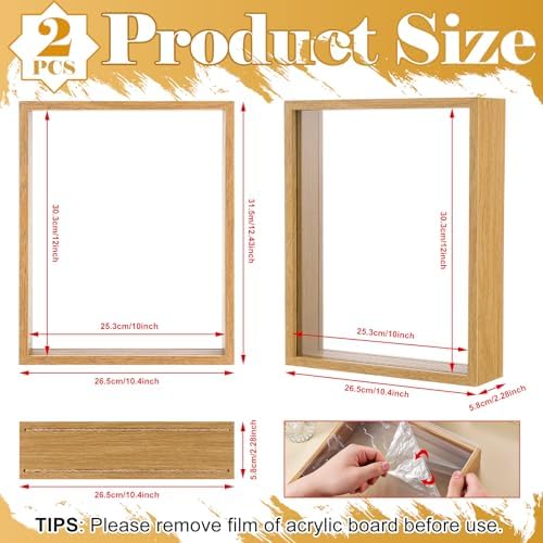 2 Pack Floating Picture Frame for Dried Flowers and Plants