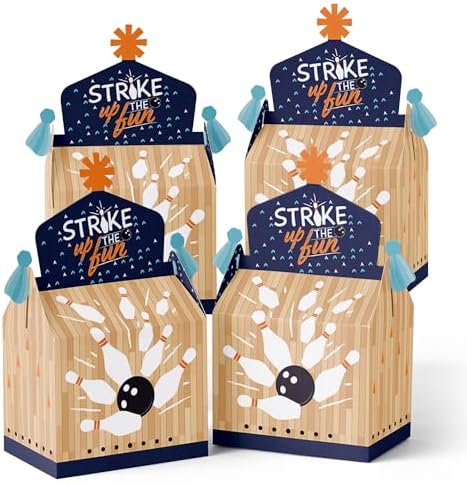 Big Dot of Happiness Bowling Themed Goodie Boxes Set of 12