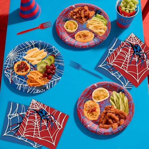 96 Pcs Spider Themed Disposable Tableware Set for 24 Guests