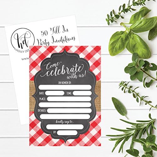 Hadley Designs 50 BBQ Party Invitations for Kids and Adults