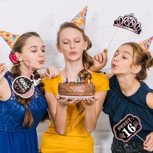 Sweet 16 Photo Booth Props Set for Girls