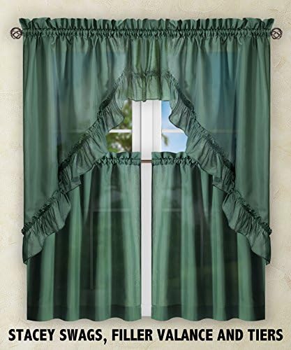 Simple Comfort Ellis 60x38 Inch Ruffled Swag Curtain in Harvest