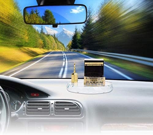 Muslim Crystal Gilded Kaaba Clock Tower Miniature Model
