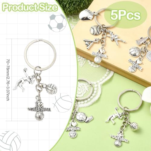UR URLIFEHALL 5 Piece Alloy Sports Keychain Set