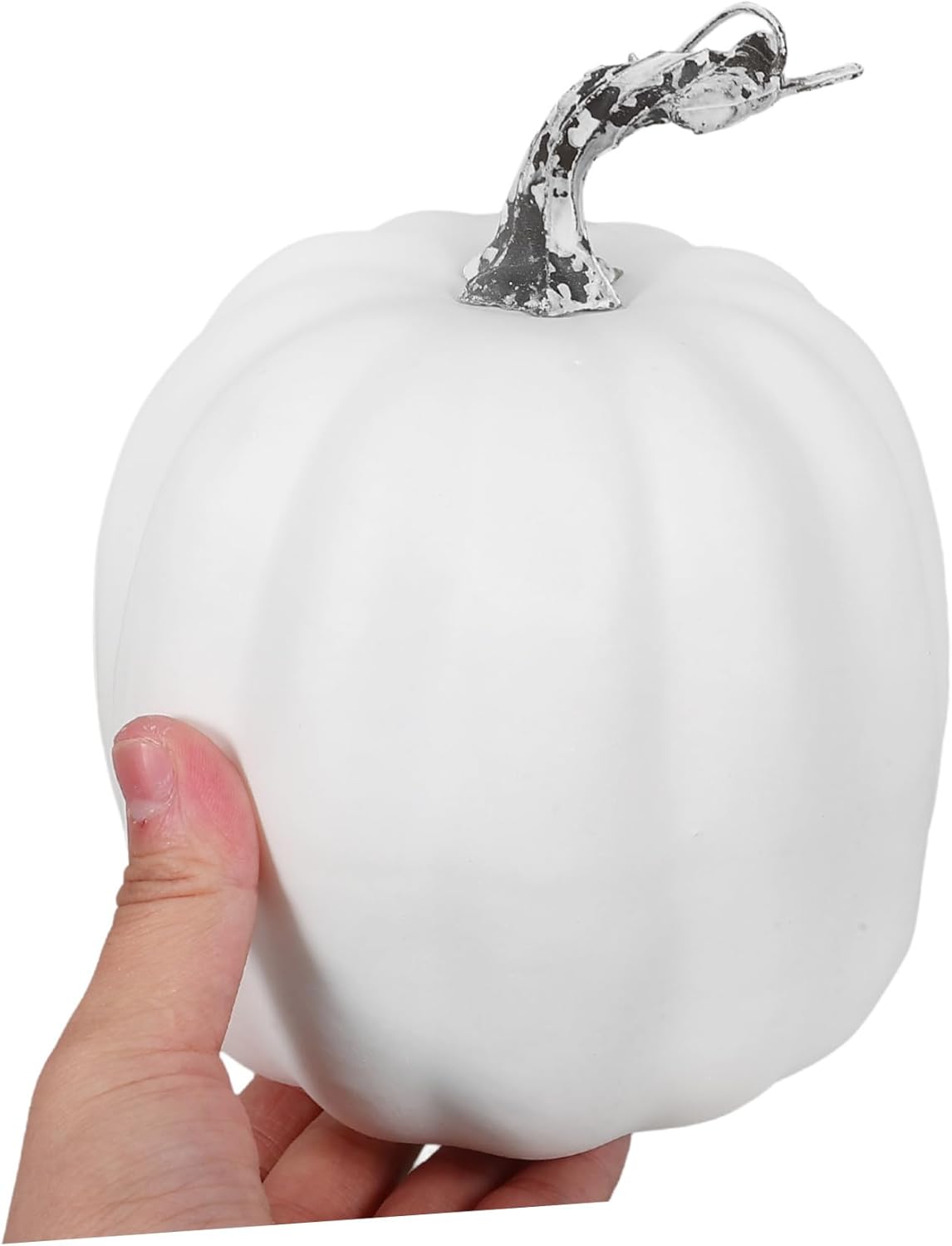 PRETYZOOM Artificial White Pumpkin Decoration for Halloween and Autumn