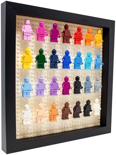 10x10 Black Figurine Display Case with Wood Frame and White Base
