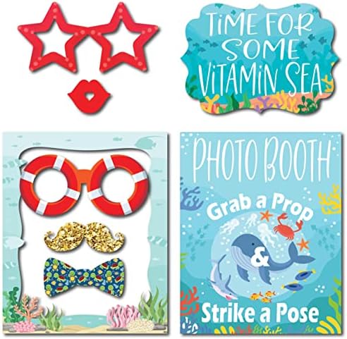 Under The Sea Photo Booth Props - 41 Piece Ocean Party Kit