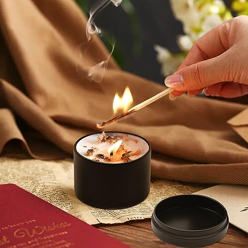 Premium Matte Black Candle Tins 12oz 12-Pack