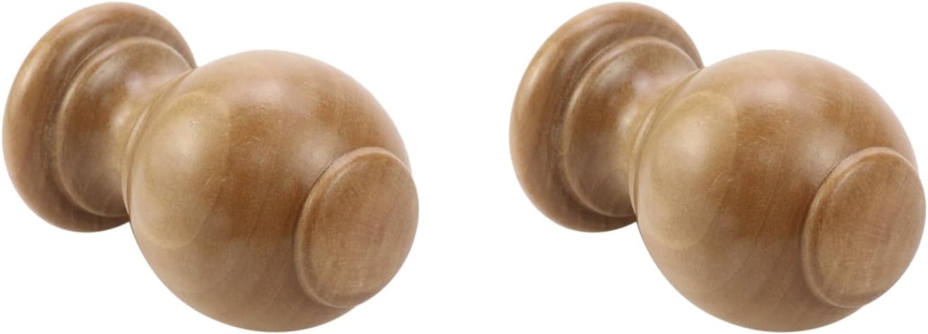 T Tulead Wood Curtain Rod Finials Pack of 2