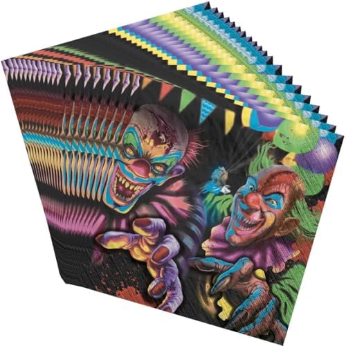 Creepy Carnival Blacklight Napkins 5x5 Pack of 40 Halloween Party