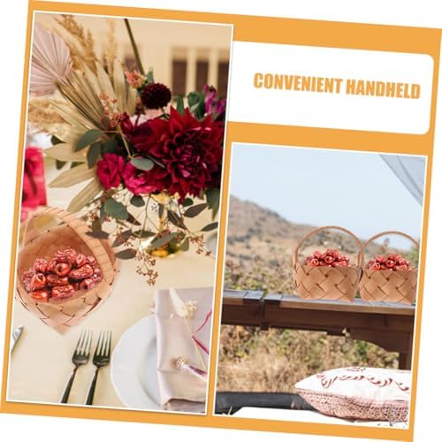 Handheld Wedding Bouquet Basket Set 4pcs Mini Wicker Rattan Baskets