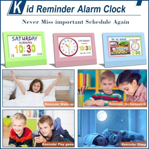 Ykall Kids Digital Alarm Clock with 7 Display and 17 Alarm Settings