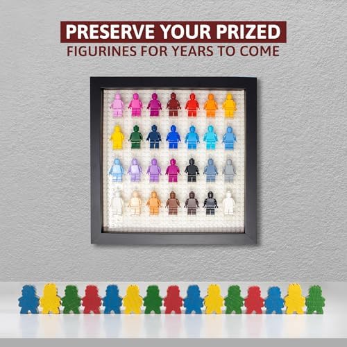 10x10 Black Figurine Display Case with Wood Frame and White Base
