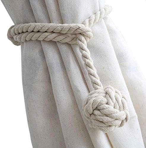 Melaluxe 4 Pack Curtain Tiebacks - Heavy Duty Beige Holdbacks