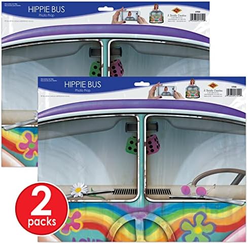 Beistle 2 Piece 60s Theme Hippie Bus Photo Booth Props