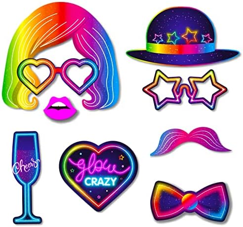 25pcs Glow Neon Photo Booth Props with Stick