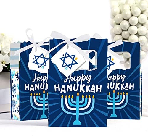 Big Dot of Happiness Hanukkah Menorah Favor Boxes Set of 12