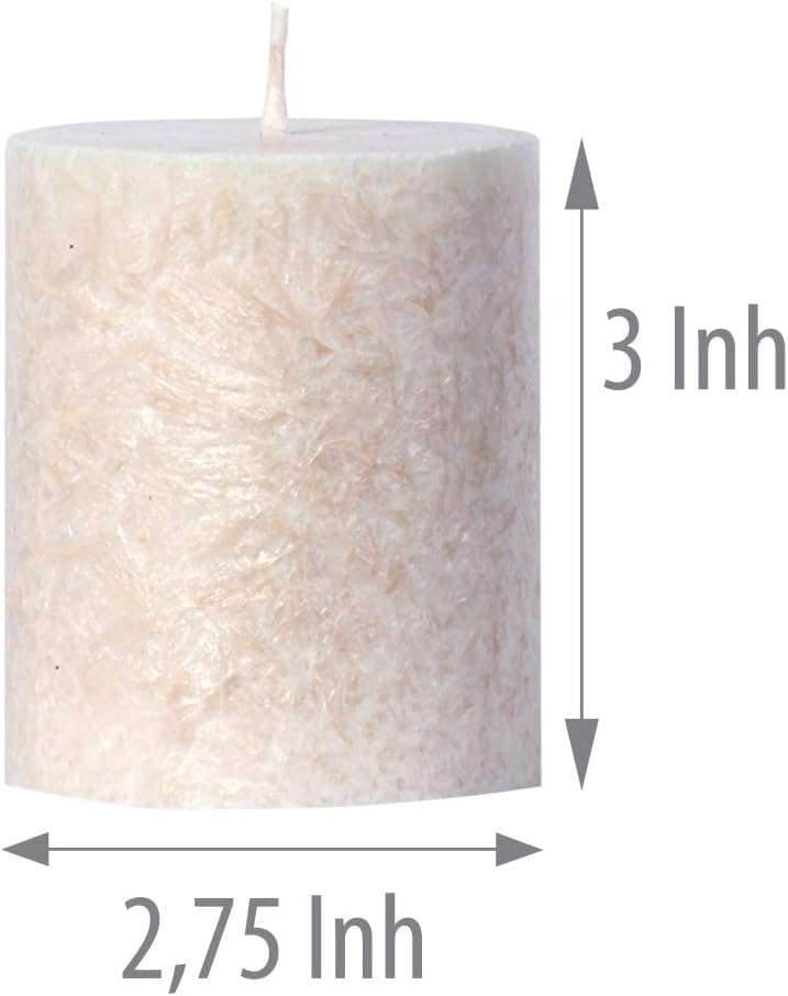 GreenSpark Natural Unscented Pillar Candles Set of 4 Marble White