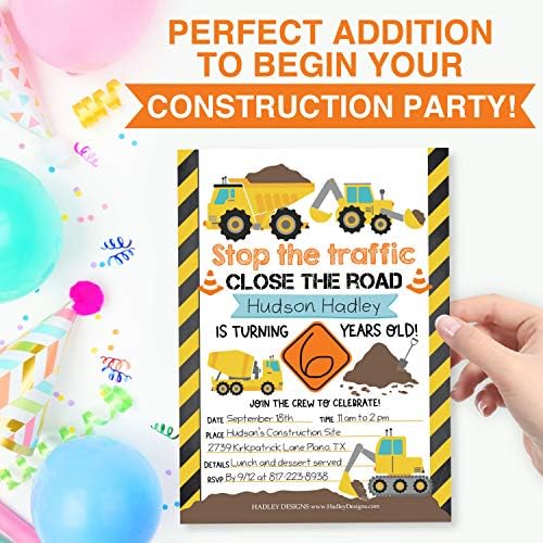 Hadley Designs Construction Birthday Invitations Set of 25